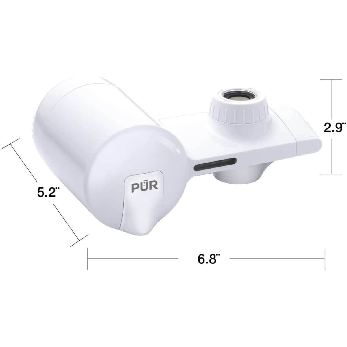 PUR faucet installed water filtration system horizontal, white, PFM150W