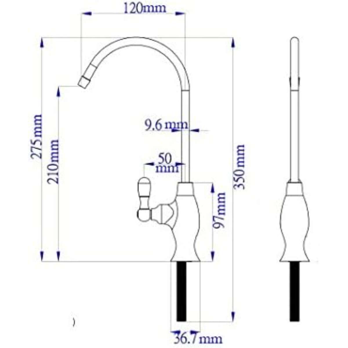 Lead-free water Filter Reverse osmosis faucet (brushed nickel)