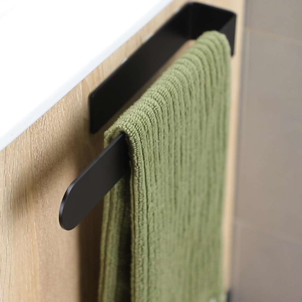 Taozun Self-Adhesive Towel Rails - Bathroom towel rails, brushed black