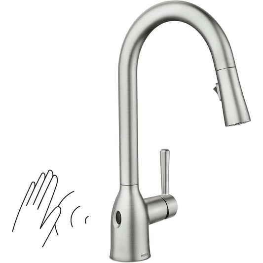 Moen 87233EWSRS Adler Single handle high arc down kitchen faucet