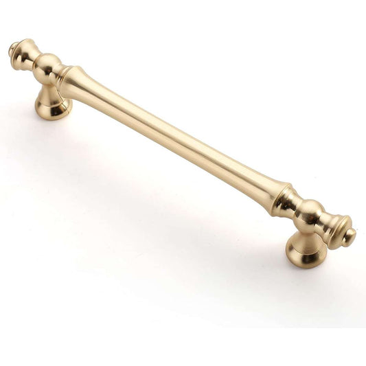 Asidrama 10-Piece 5" (128mm) Brushed Brass Kitchen Cabinet Handles