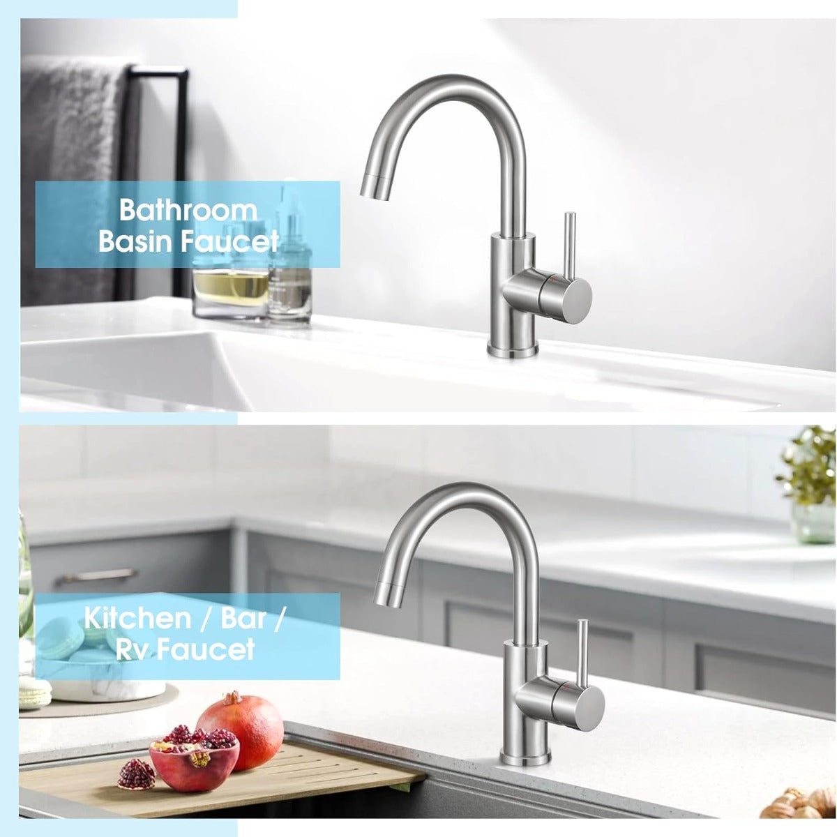 Single hole stainless steel brushed nickel pre-wet mini faucet