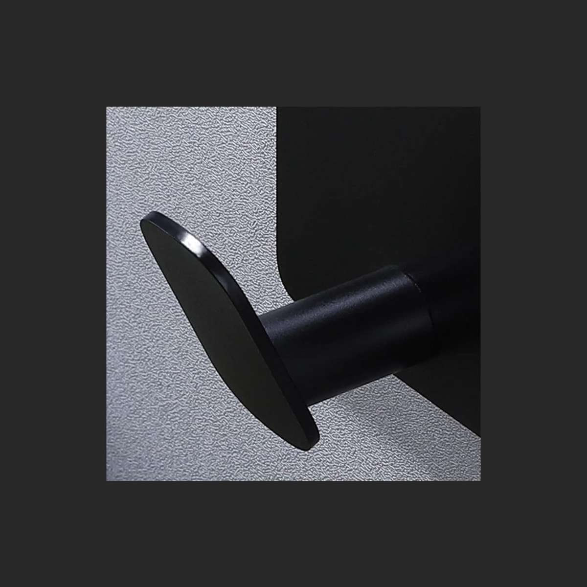 DELITON adhesive hook (matte black, stainless steel)