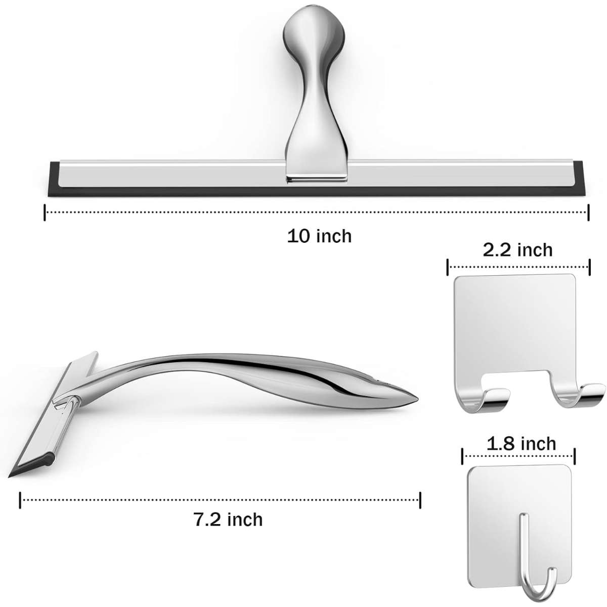 Universal stainless steel shower scraper