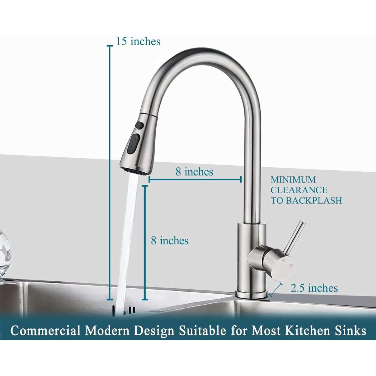 Kitchen faucet with pull-down sprayer