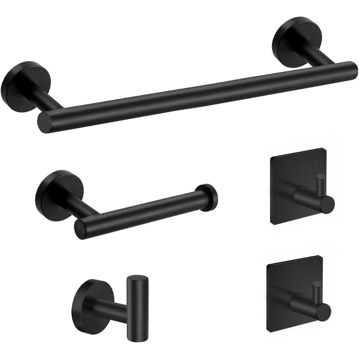 Tudoccy 5-Piece Matte Black Bathroom Hardware Set