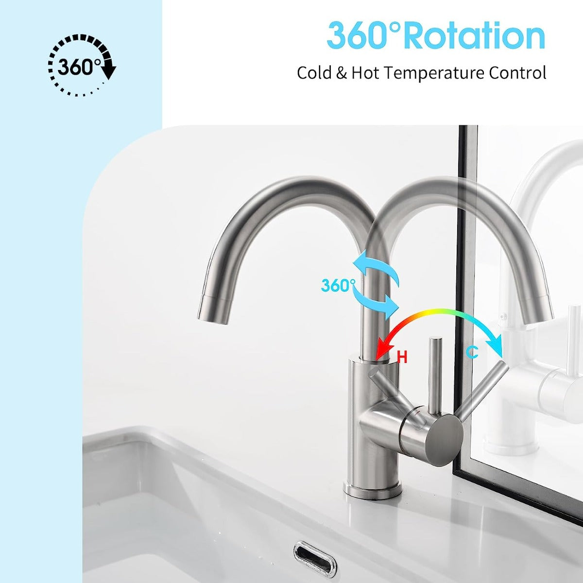 Single hole stainless steel brushed nickel pre-wet mini faucet