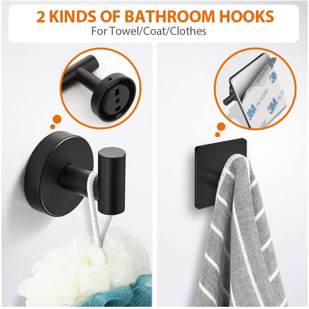 Tudoccy 5-Piece Matte Black Bathroom Hardware Set