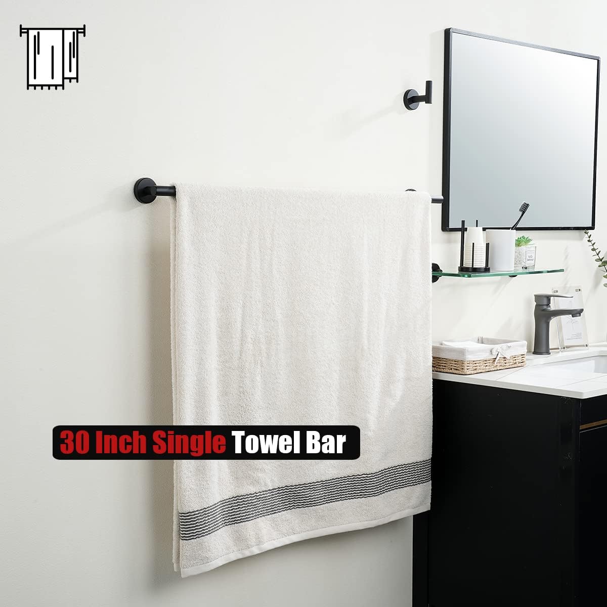 JQK Black Towel Rod, TB110L30-PB