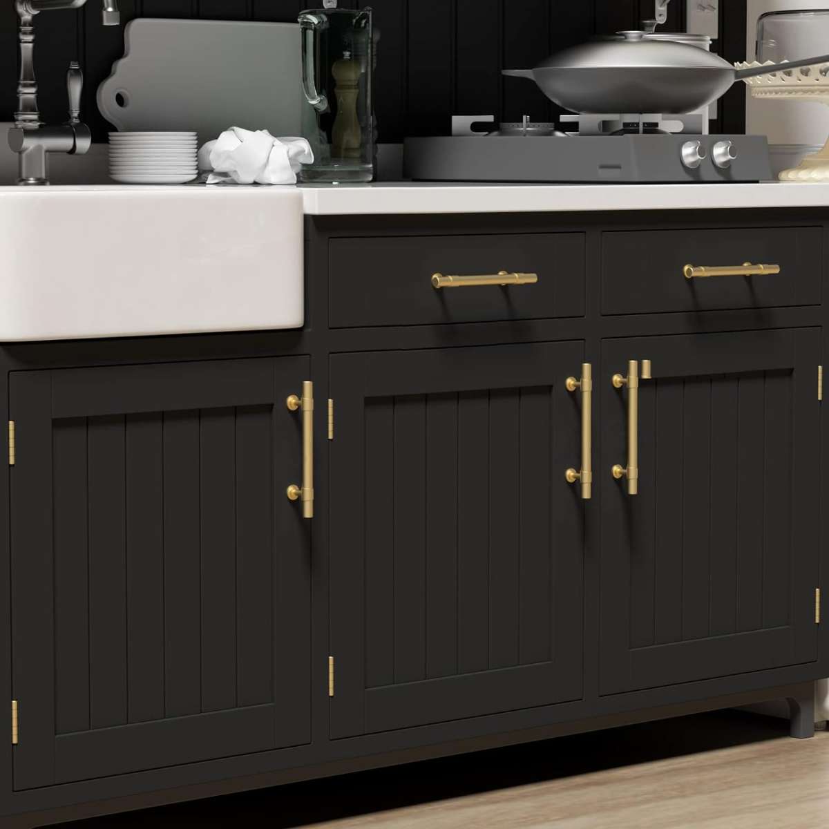 Haliwu 10-Piece Gold Cabinet Handles