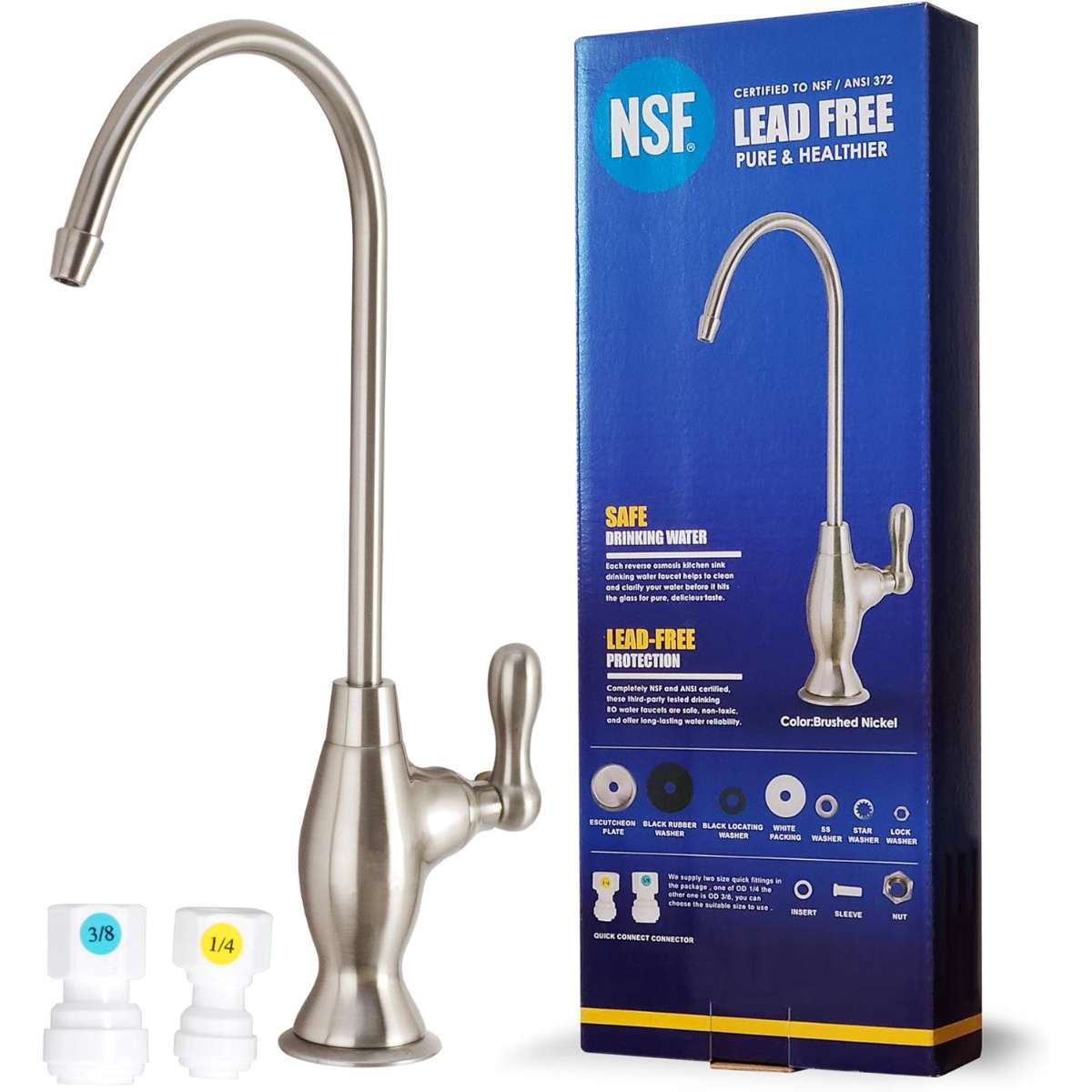 Lead-free water Filter Reverse osmosis faucet (brushed nickel)