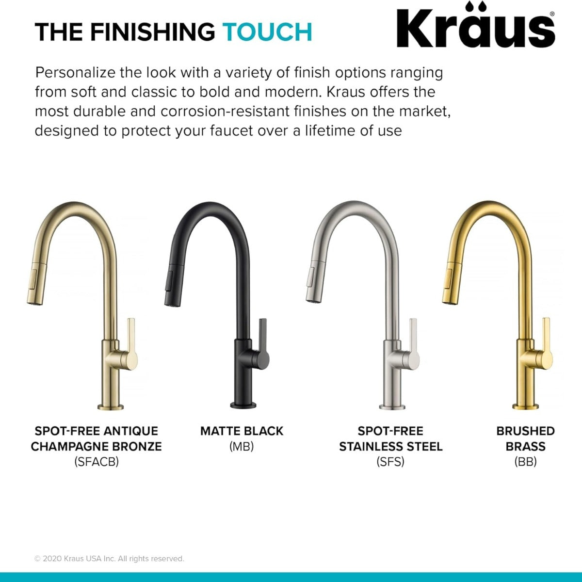 Kraus KPF-2820BB Oletto pulls his hand on the kitchen faucet