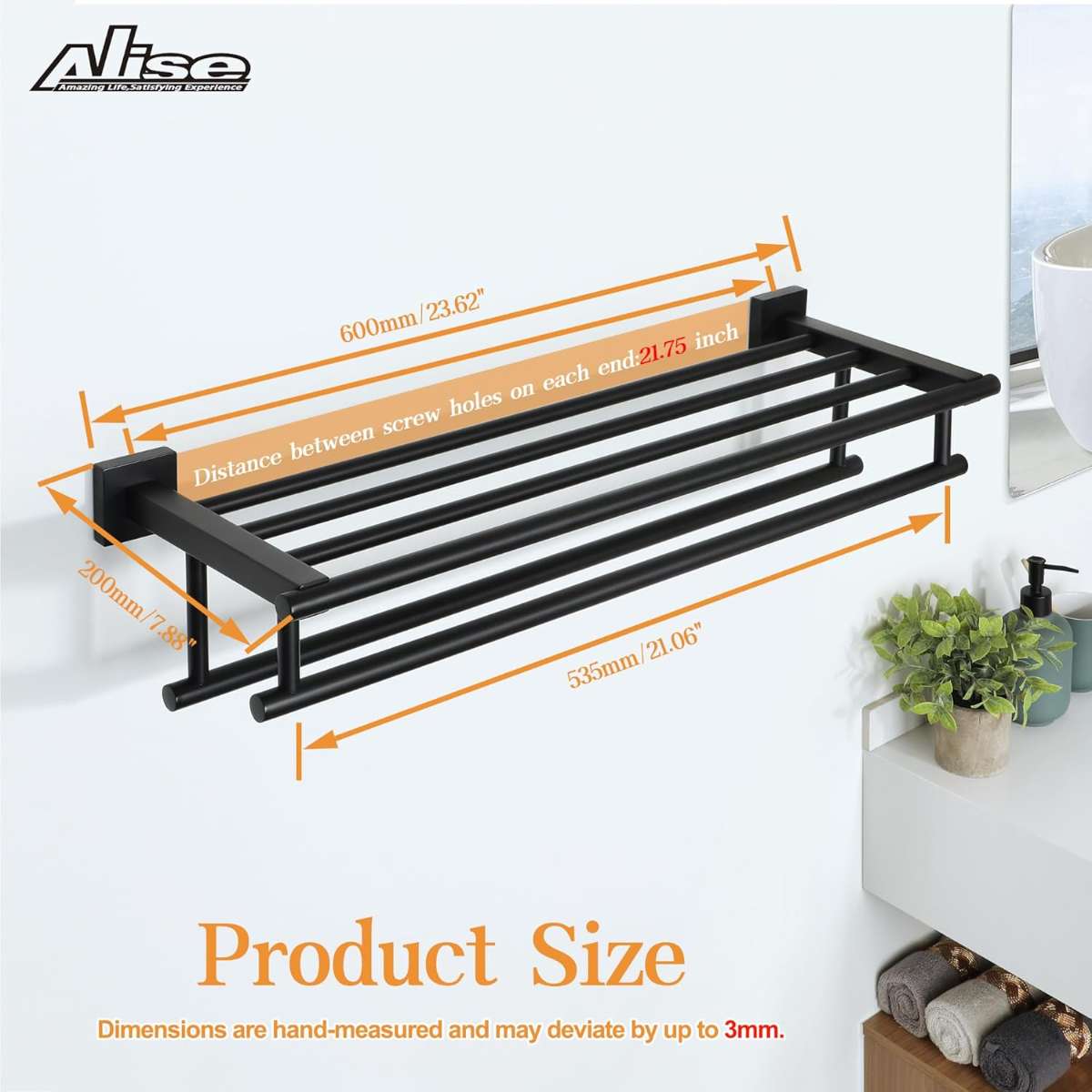 Alise towel rack for bathroom and toilet, GZ8000-B