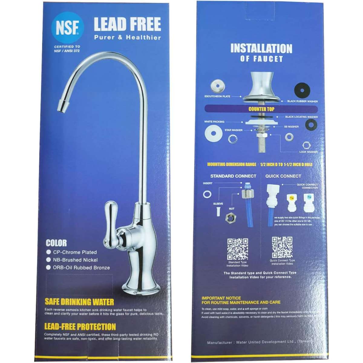 Lead-free water Filter Reverse osmosis faucet (brushed nickel)