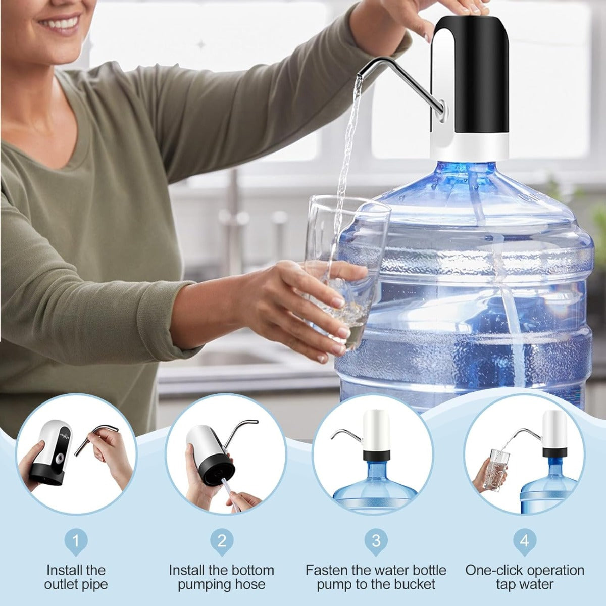 JOYHILL 5 gallon rechargeable portable water dispenser