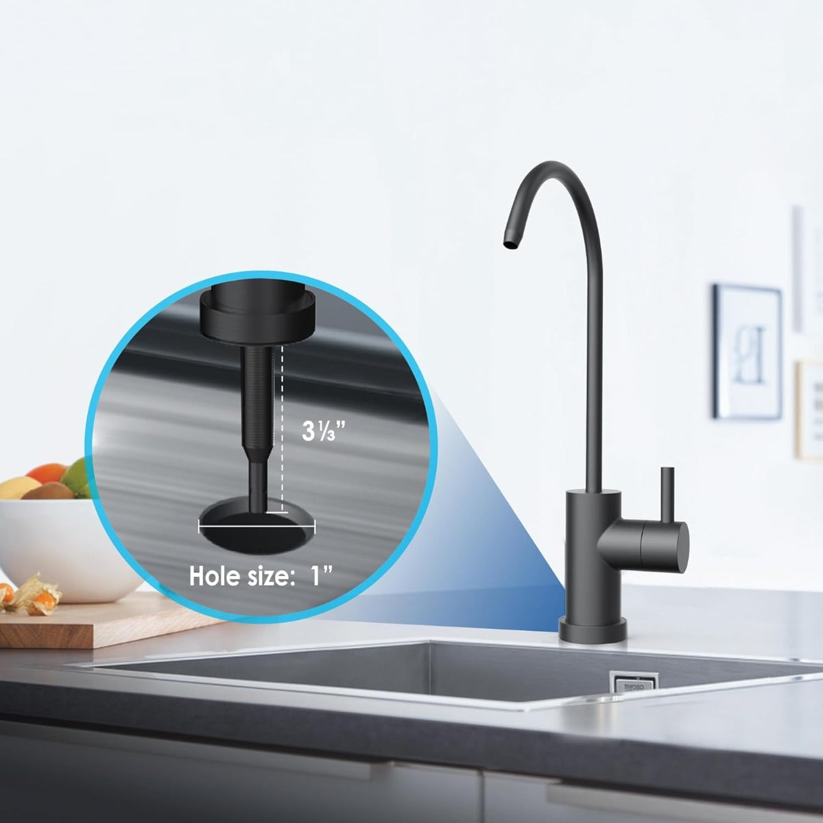 Drop 10usb-b sink water filter easy to install, black faucet