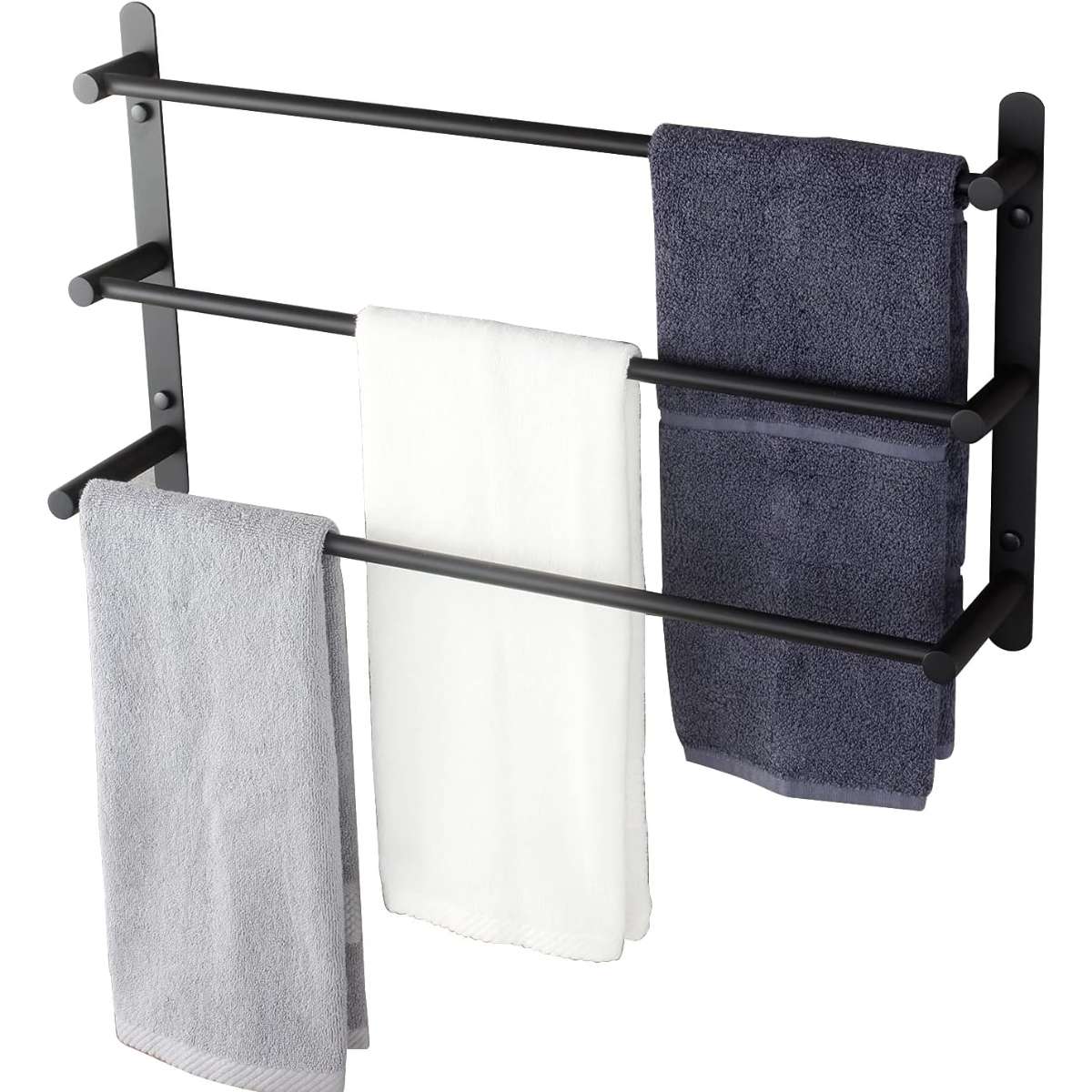 KOKOSIRI Bath Towel Rod, Matte Black Bathroom B5002BK-L24