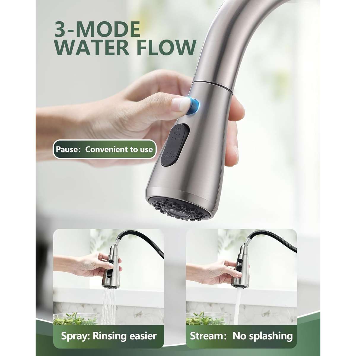 VFAUOSIT kitchen faucet with pull-down sprayer