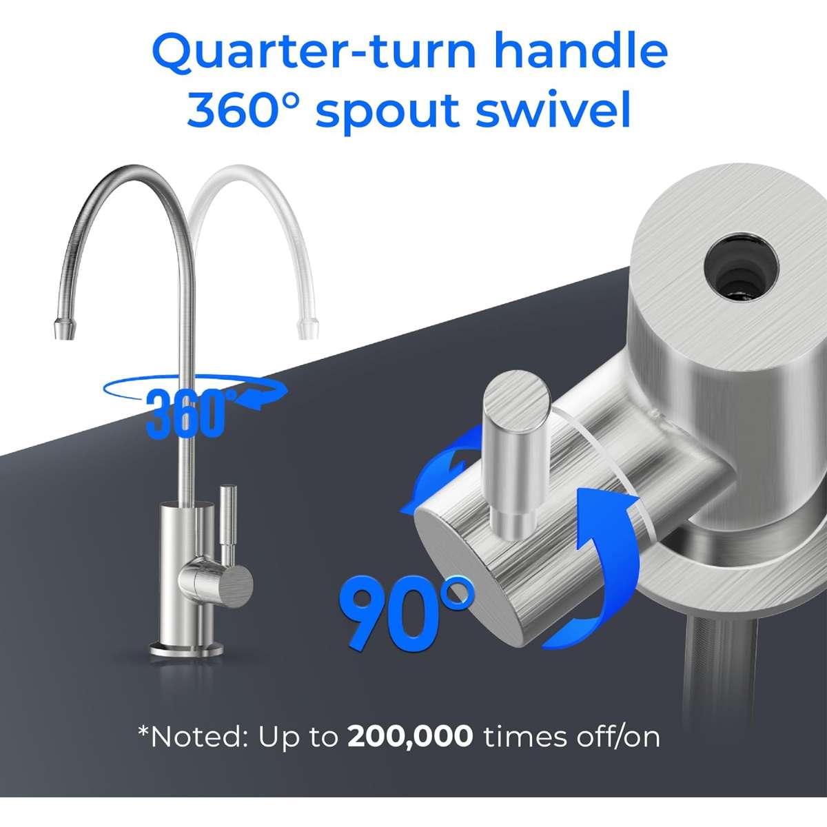 Various faucets stainless steel, lead-free