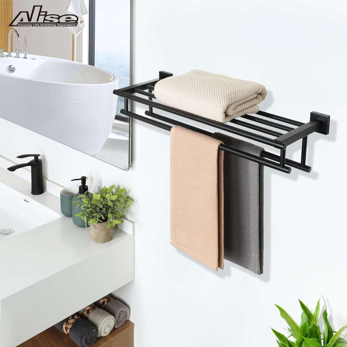 Alise towel rack for bathroom and toilet, GZ8000-B