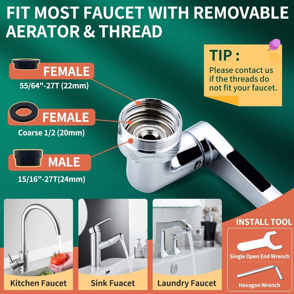 CECEFIN 1080° Multi-function rotary faucet