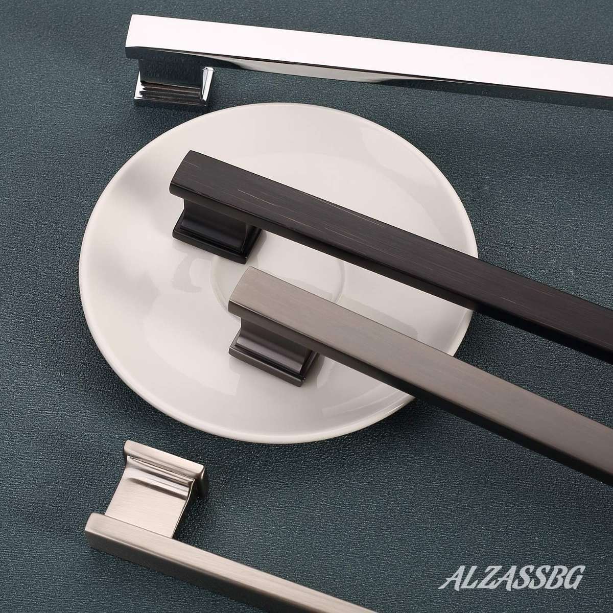 Alzassbg 10-Piece Brushed Satin Nickel Cabinet Handles