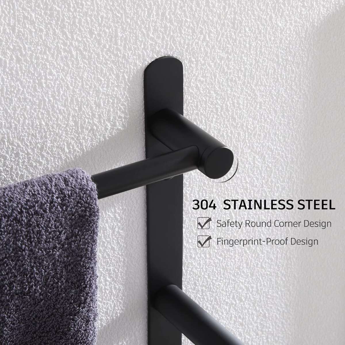 KOKOSIRI Bath Towel Rod, Matte Black Bathroom B5002BK-L24