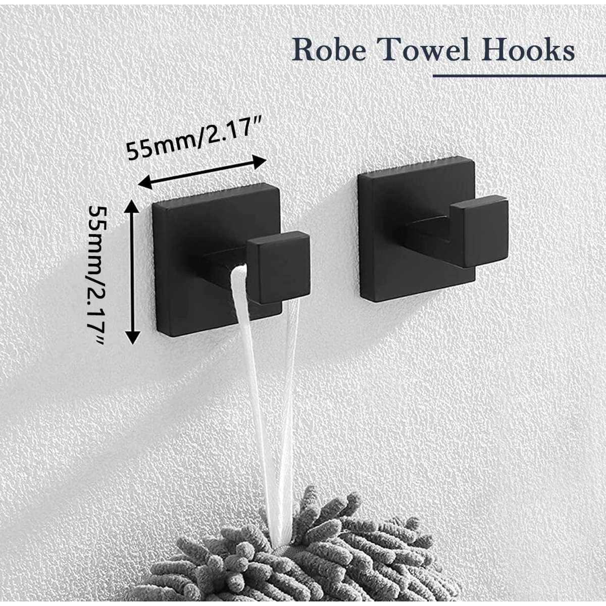 5-piece matte black bathroom hardware set