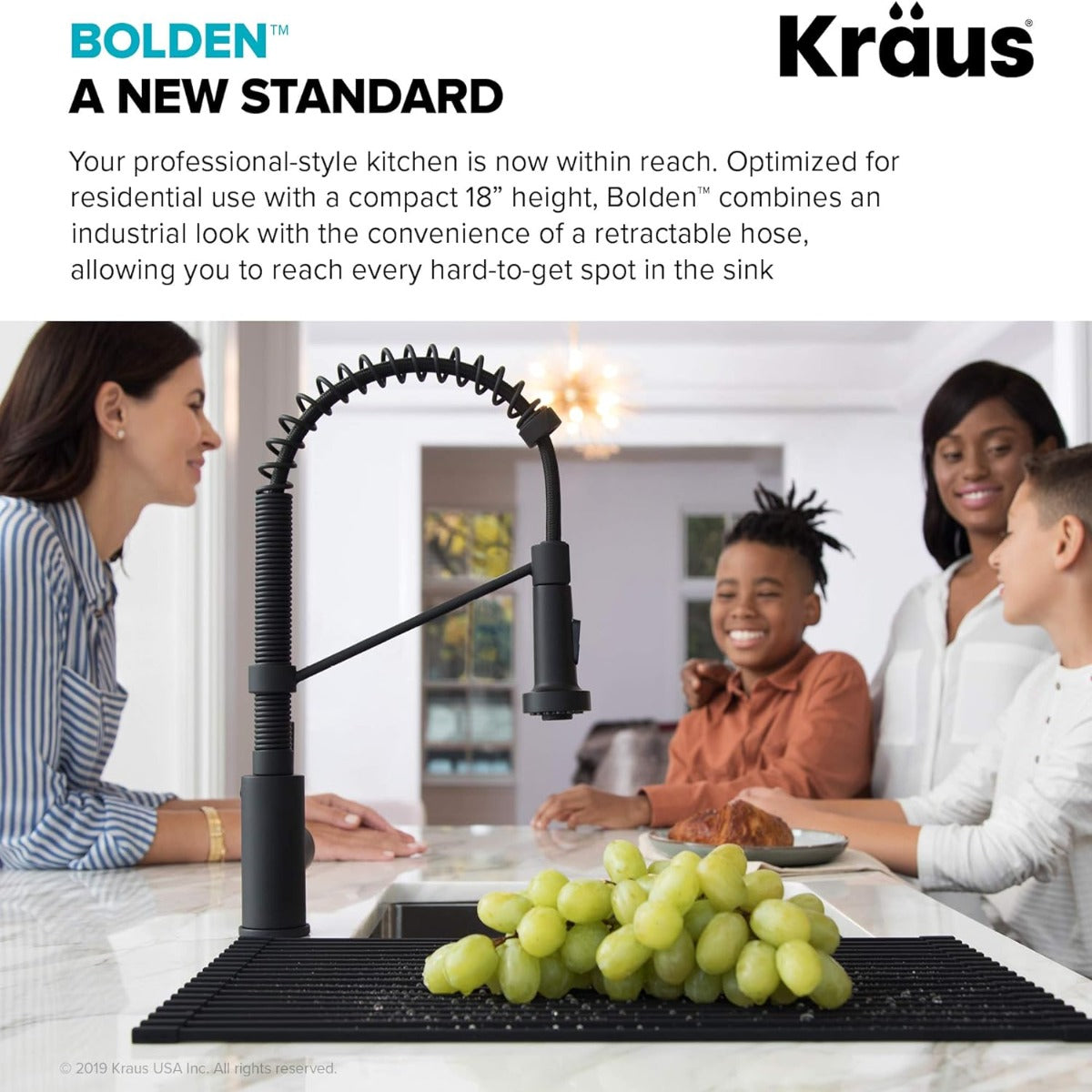 Kraus KPF-1610SFS Bolden 18-inch commercial multi-functional kitchen faucet